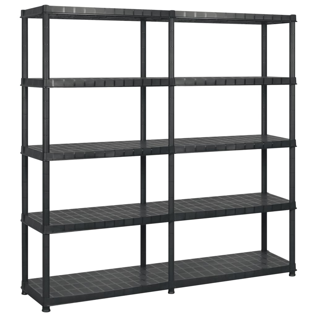 VIDAXL-LAGE RAKE 5-LAYER 183X45.7X185 CM CLASTIK SCHWARZ