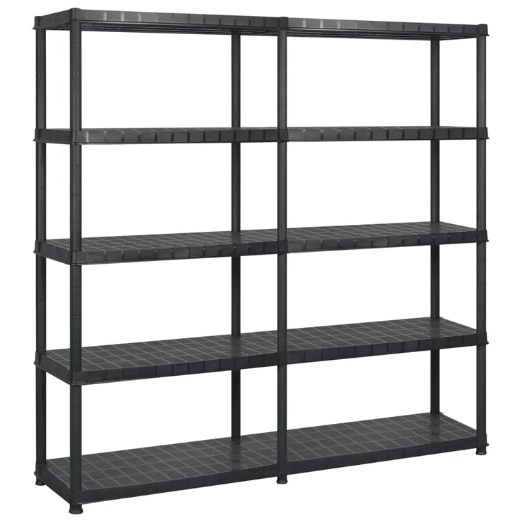 VIDAXL-LAGE RAKE 5-LAYER 183X45.7X185 CM CLASTIK SCHWARZ