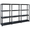 VIDAXL-LAGER RAKE 4-LAYER 183X30.5X130 CM CLASTIK SCHWARZ