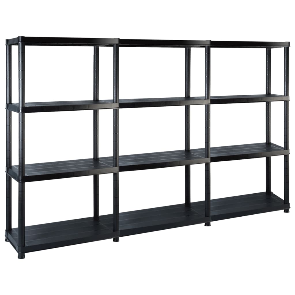VIDAXL-LAGER RAKE 4-LAYER 183X30.5X130 CM CLASTIK SCHWARZ