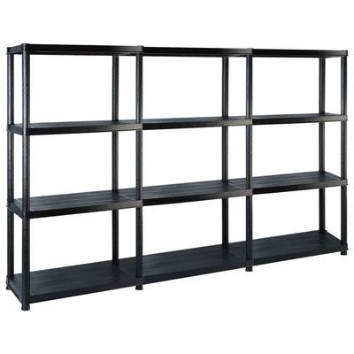VIDAXL-LAGER RAKE 4-LAYER 183X30.5X130 CM CLASTIK SCHWARZ