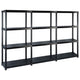VIDAXL-LAGER RAKE 4-LAYER 183X30.5X130 CM CLASTIK SCHWARZ