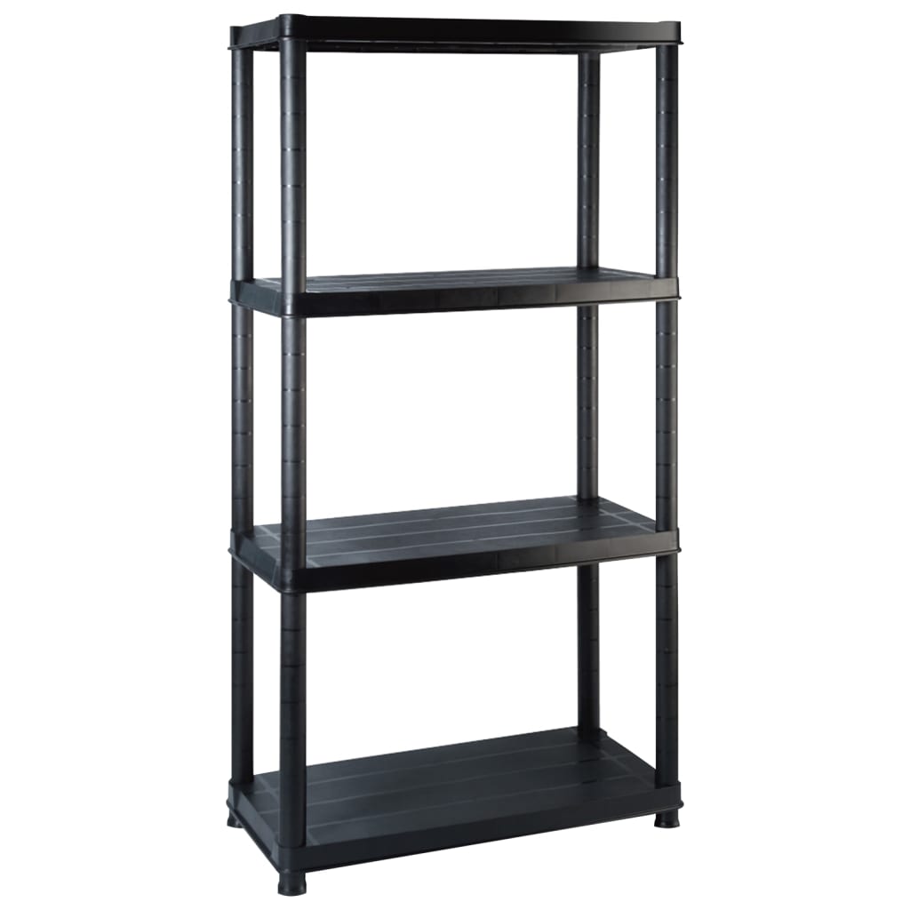 VIDAXL-LAGER RAKE 4-LAYER 183X30.5X130 CM CLASTIK SCHWARZ