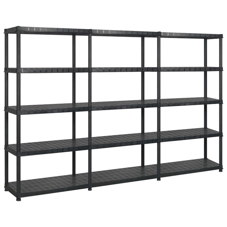 VIDAXL-LAGER RAKE 5-LAYER 274,5 x 45,7 x 185 cm Kunststoff Schwarz