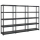 VIDAXL-LAGER RAKE 5-LAYER 274,5 x 45,7 x 185 cm Kunststoff Schwarz