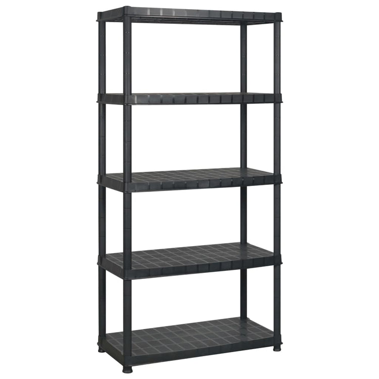 VIDAXL-LAGER RAKE 5-LAYER 274,5 x 45,7 x 185 cm Kunststoff Schwarz
