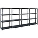 VIDAXL-LAGER RAKE 4-Layer 244x30.5x130 cm Kunststoff Schwarz