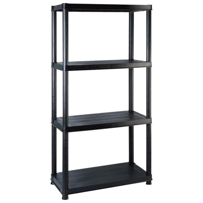 VIDAXL-LAGER RAKE 4-Layer 244x30.5x130 cm Kunststoff Schwarz