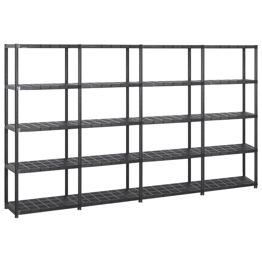 VIDAXL-LAGE RARK 5-Layer 284x38x170 cm Plastik schwarz