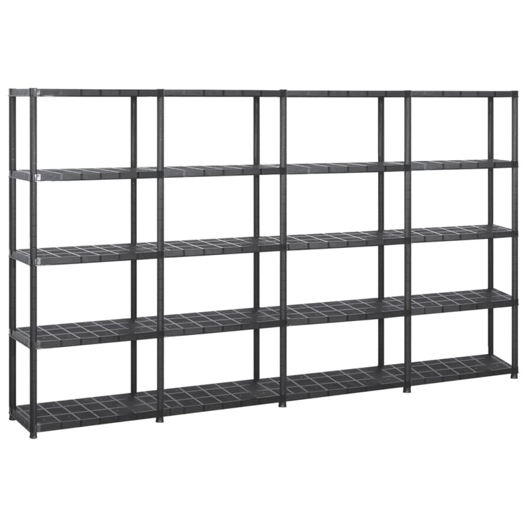 VIDAXL-LAGE RARK 5-Layer 284x38x170 cm Plastik schwarz