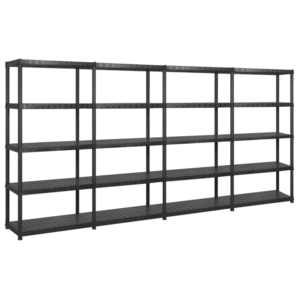 VIDAXL-LAGE RARK 5-layer 340x40x185 cm Kunststoff Schwarz