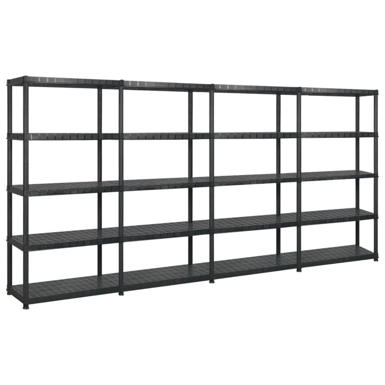 VIDAXL-LAGE RARK 5-layer 340x40x185 cm Kunststoff Schwarz