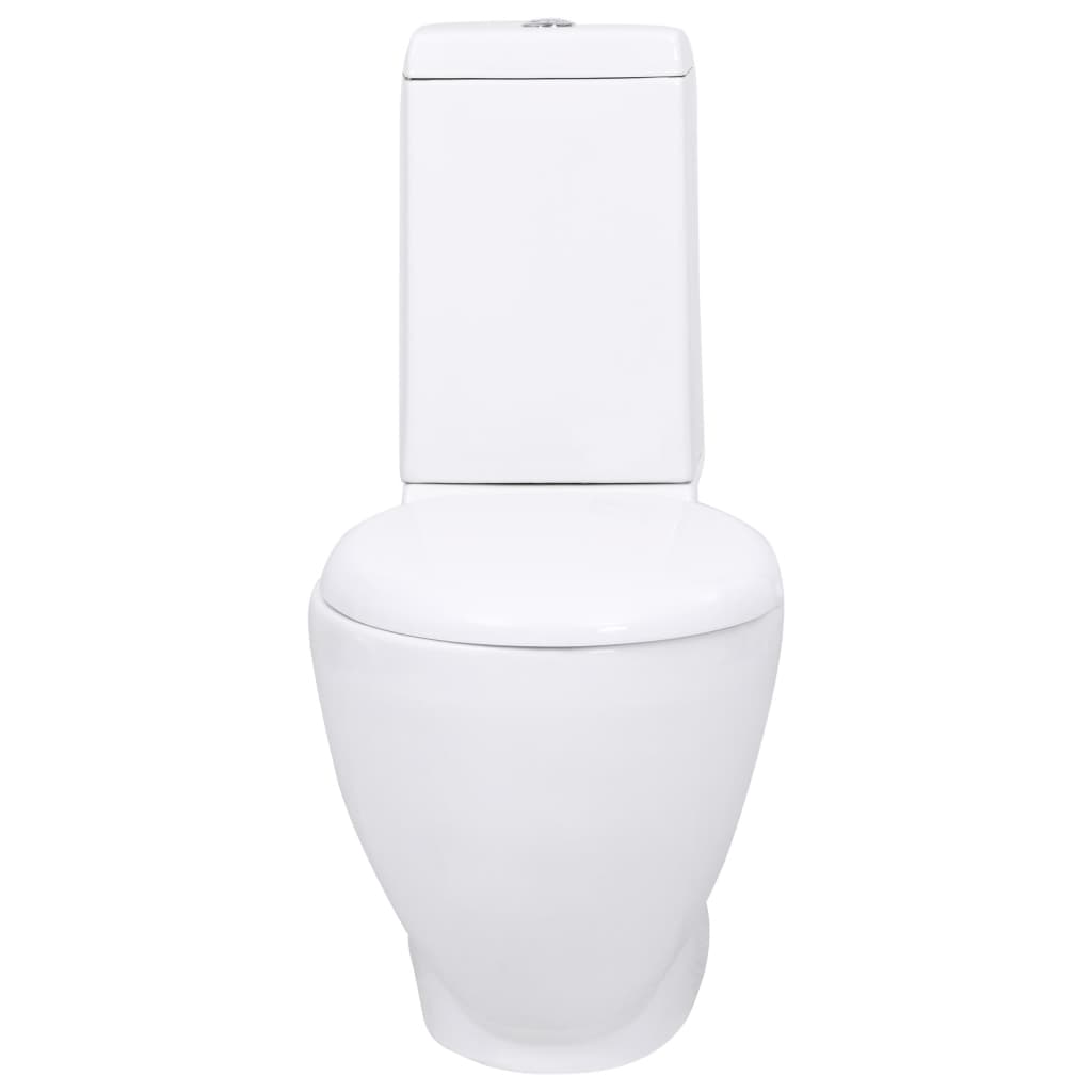Vidaxl Toilettenrunde Abfluss unter Keramikweiß