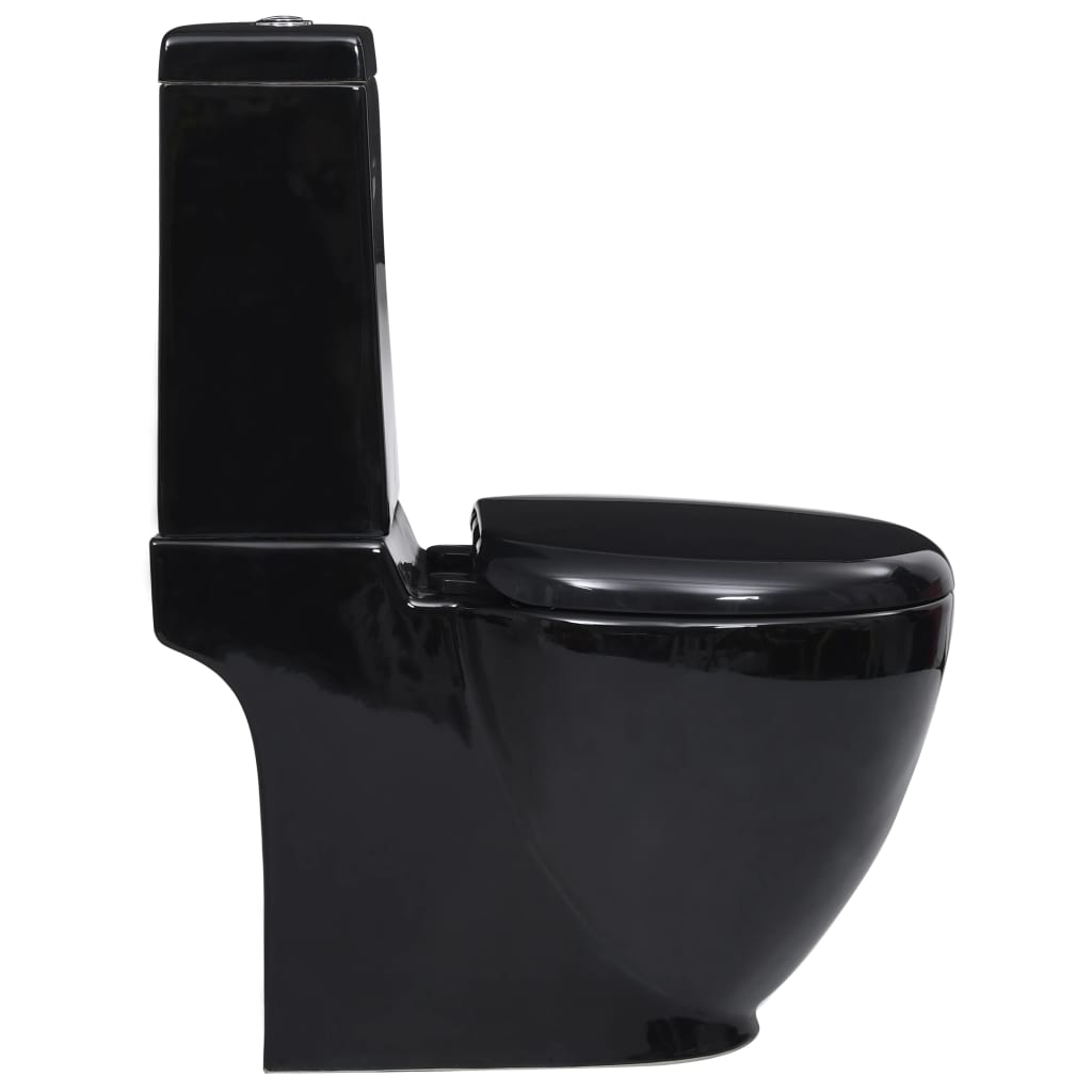 Vidaxl Toilettenrunde Abfluss unter Keramikschwarz