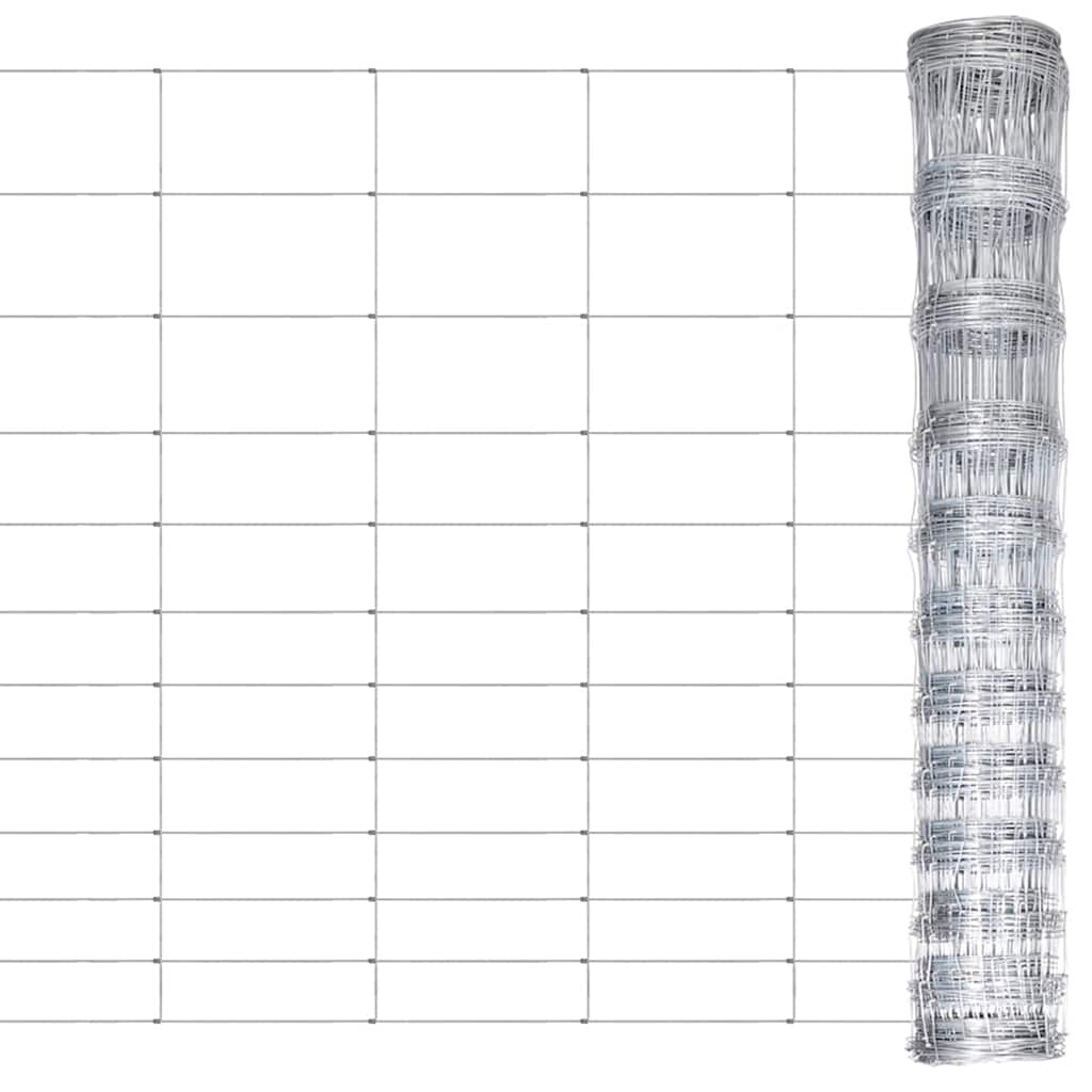 Vidaxl -Zaun 50 m 150 cm verzinkter Stahl Silberfarben