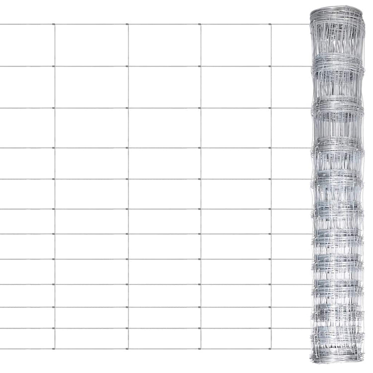 Vidaxl -Zaun 50 m 150 cm verzinkter Stahl Silberfarben
