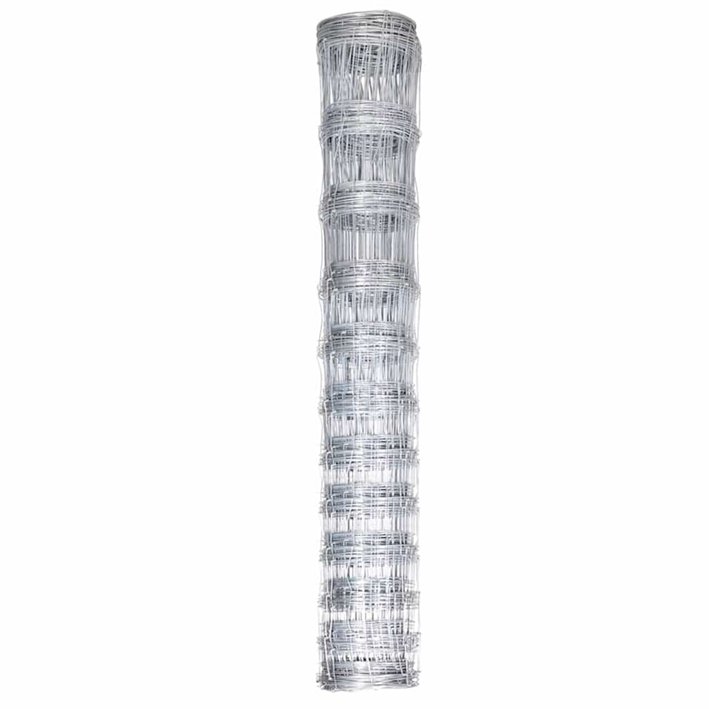 Vidaxl -Zaun 50 m 150 cm verzinkter Stahl Silberfarben