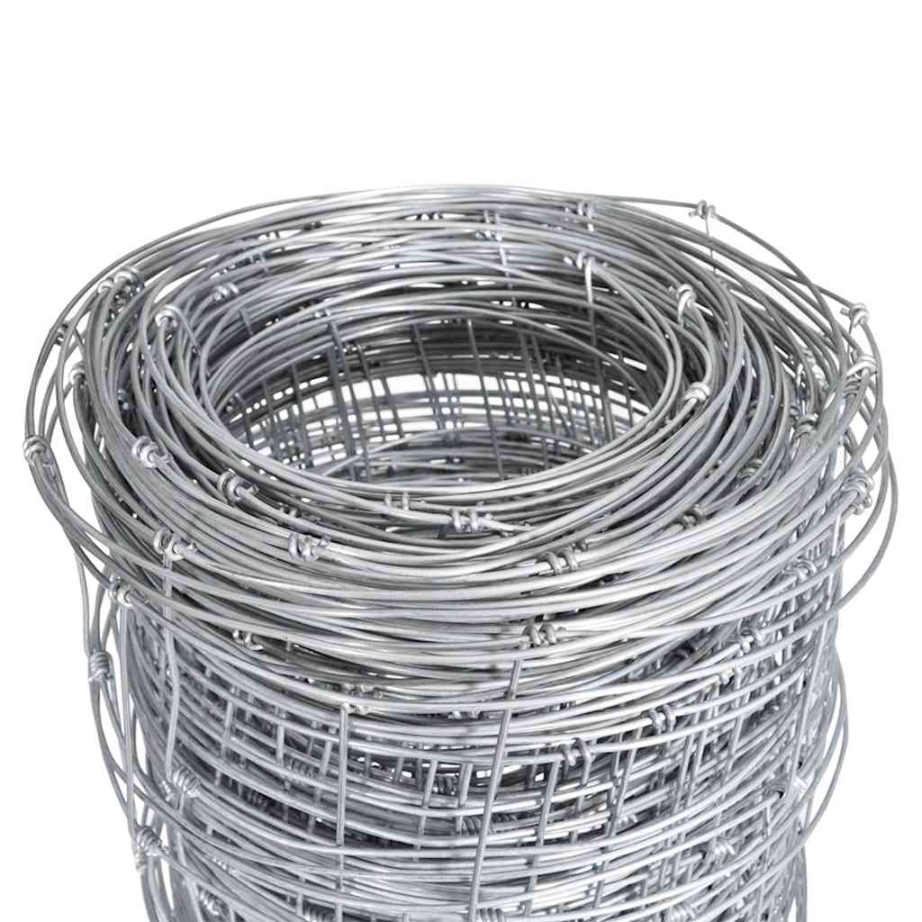 Vidaxl -Zaun 50 m 150 cm verzinkter Stahl Silberfarben