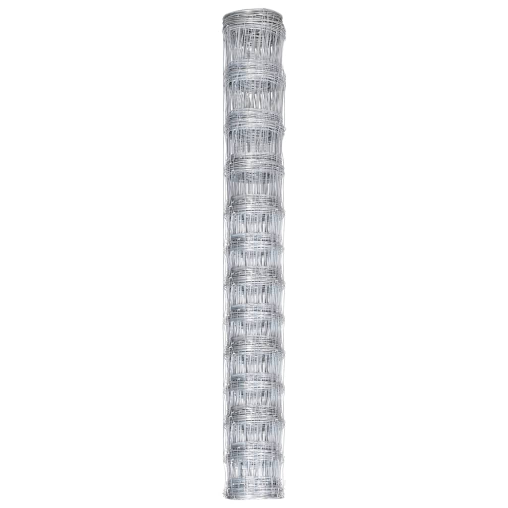 Vidaxl -Zaun 50 m 150 cm verzinkter Stahl Silberfarben