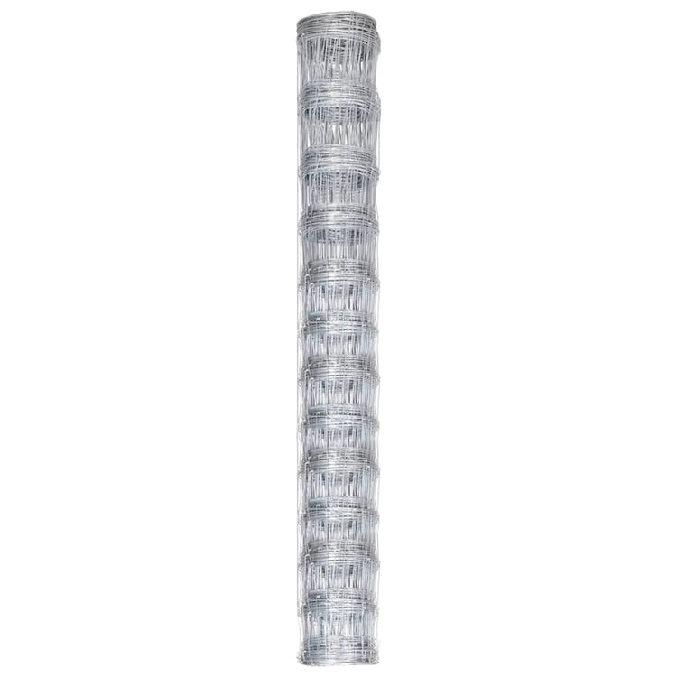 Vidaxl -Zaun 50 m 150 cm verzinkter Stahl Silberfarben
