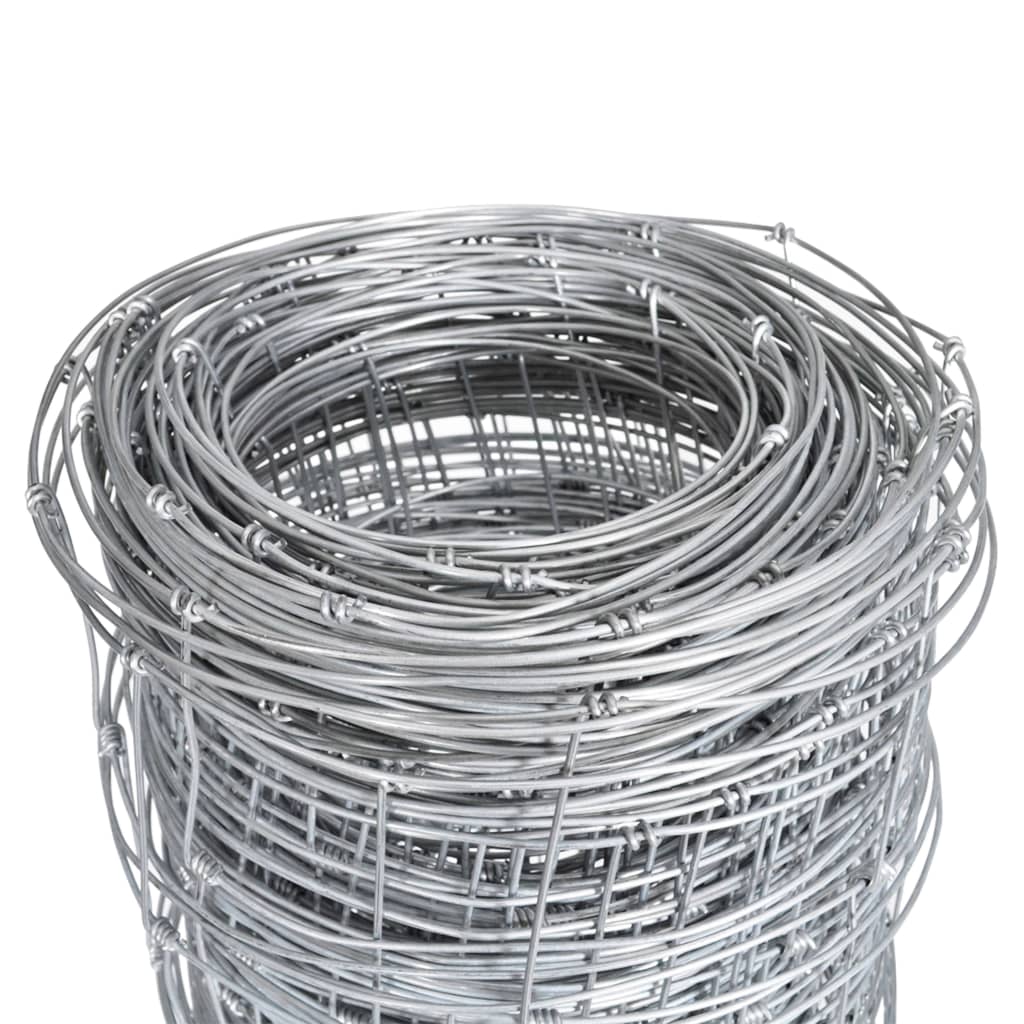 Vidaxl -Zaun 50 m 150 cm verzinkter Stahl Silberfarben