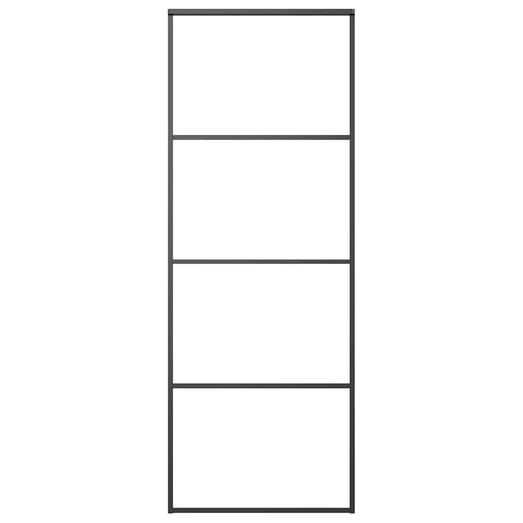 VIDAXL -Schiebetür 76x205 cm Aluminium und ESG -Glas schwarz