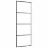 VIDAXL -Schiebetür 76x205 cm Aluminium und ESG -Glas schwarz