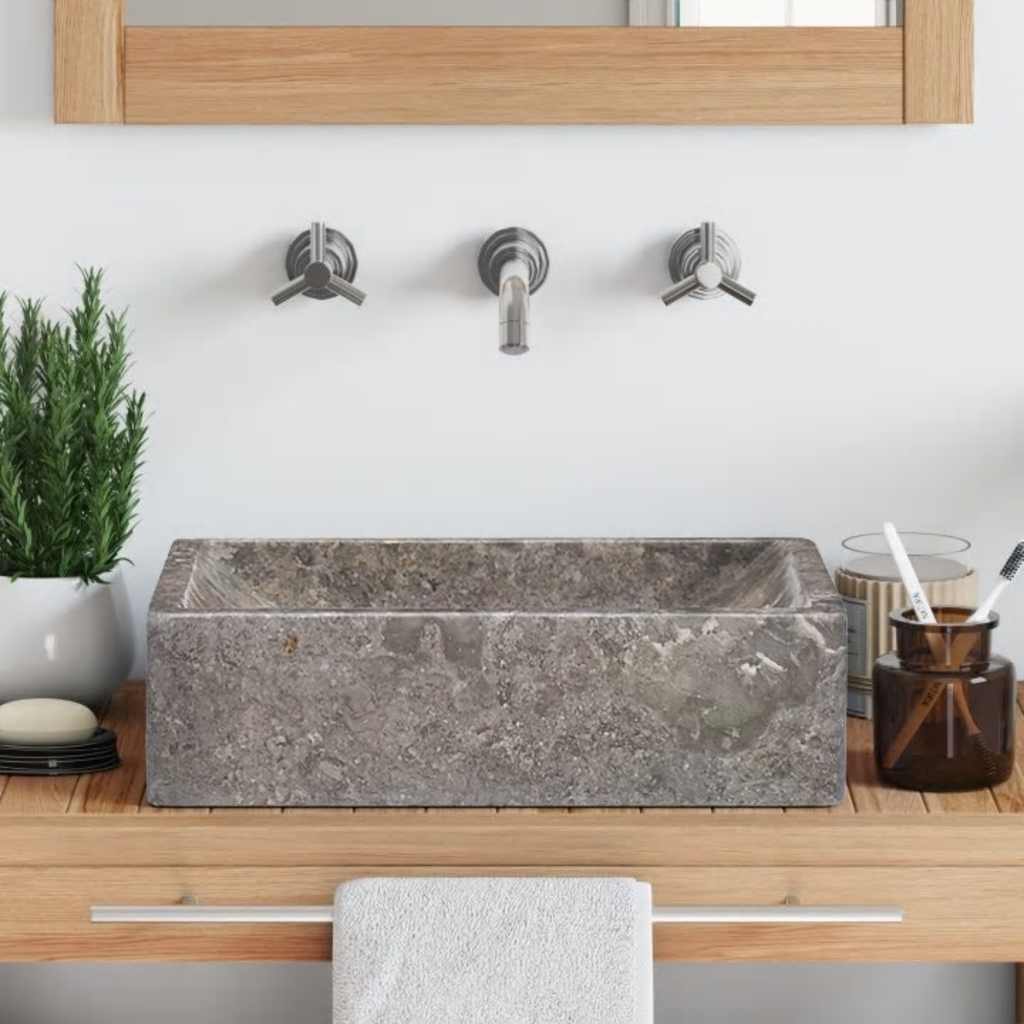 Vidaxl Sink 45x30x12 cm Marmor High -Gloss Grey