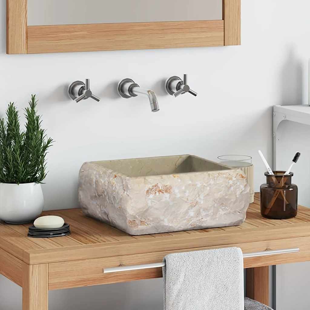 Vidaxl Sink 30x30x13 cm Marmorcreme -ausgelöst