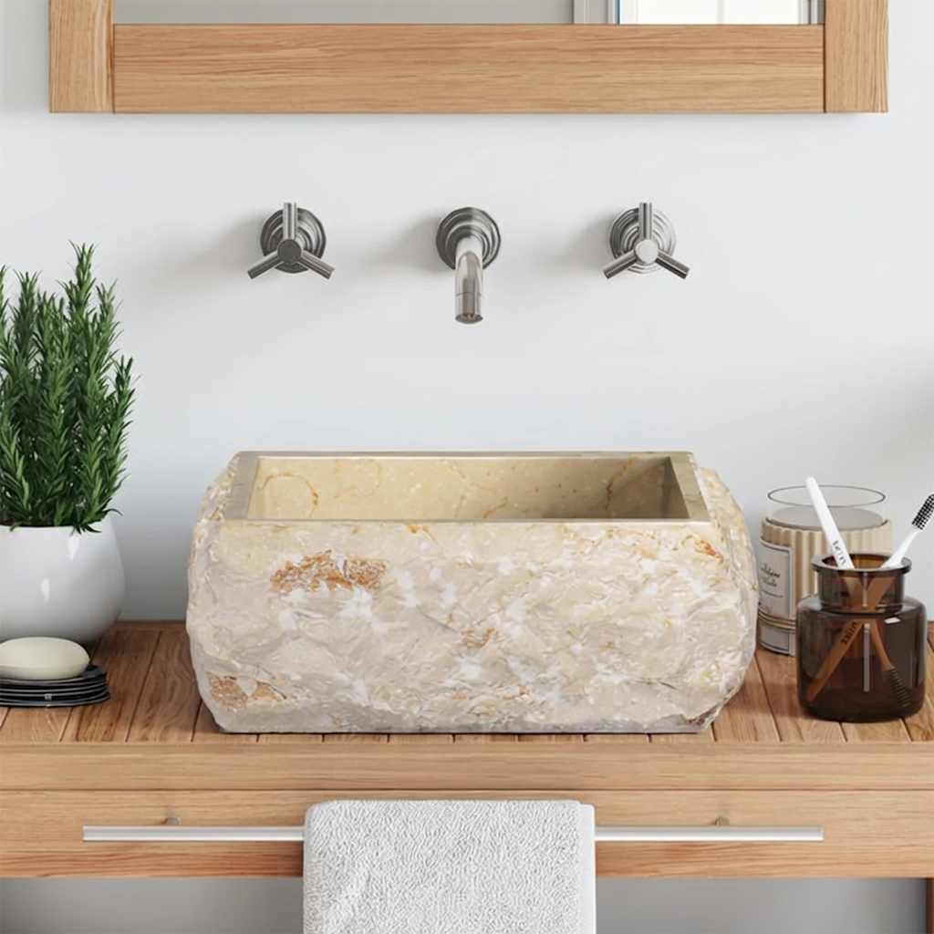 Vidaxl Sink 30x30x13 cm Marmorcreme -ausgelöst