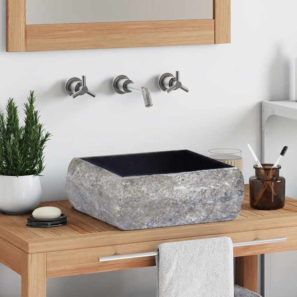 Vidaxl Sink 30x30x13 cm Marmor Schwarz
