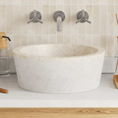 VIDAXL SAKK Ø40x15 cm Marmorcreme gefärbt