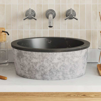 VIDAXL SAKK Ø40x15 cm Marmor Schwarz