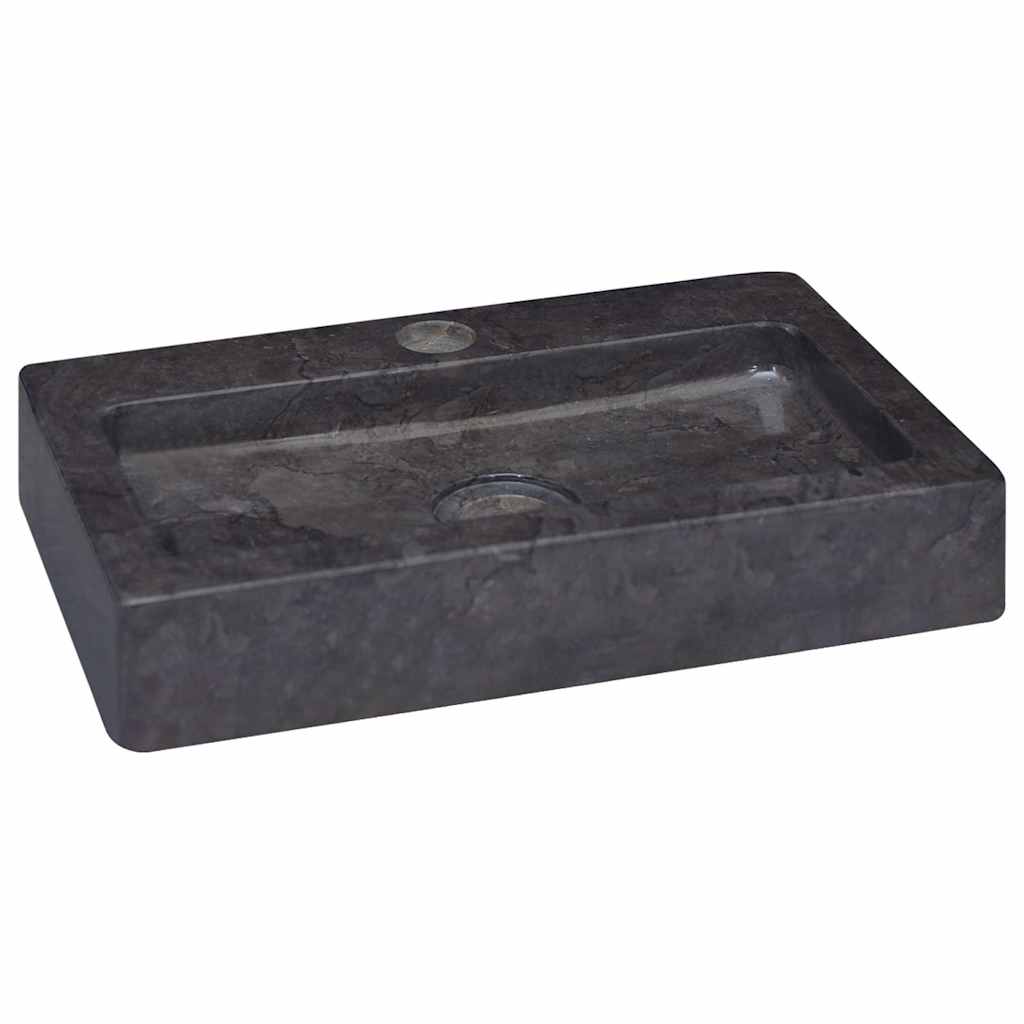VIDAXL WASHBAIN -MALL -MOUND 38x24x6,5 cm Marmor Schwarz