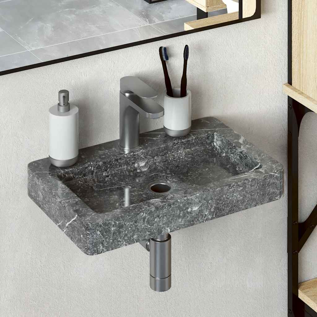 VIDAXL WASHBAIN -MALL -MOUND 38x24x6,5 cm Marmorgrau