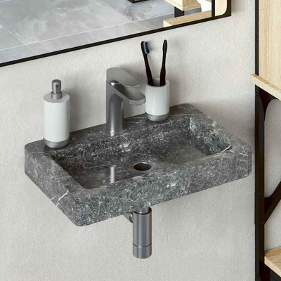 VIDAXL WASHBAIN -MALL -MOUND 38x24x6,5 cm Marmorgrau