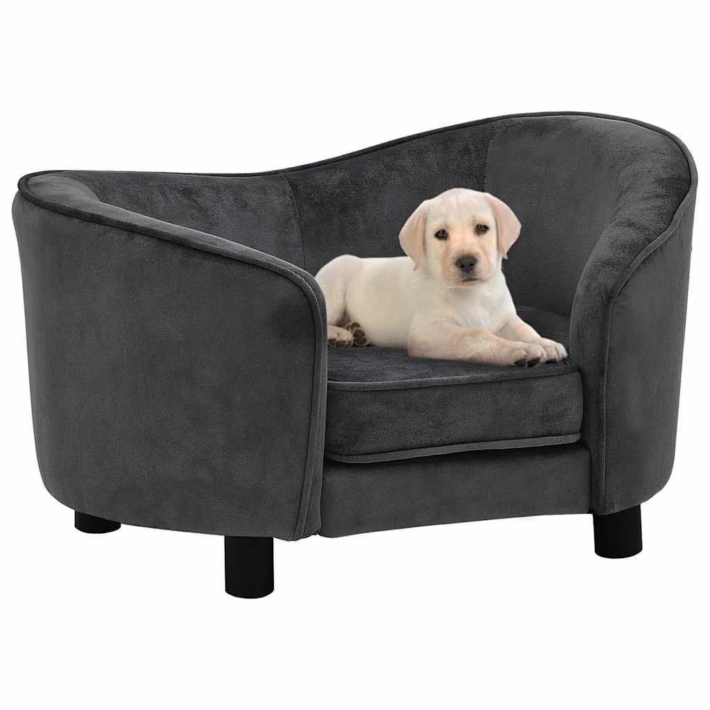 Vidaxl Hundebank 69x49x40 cm Plüsch dunkelgrau