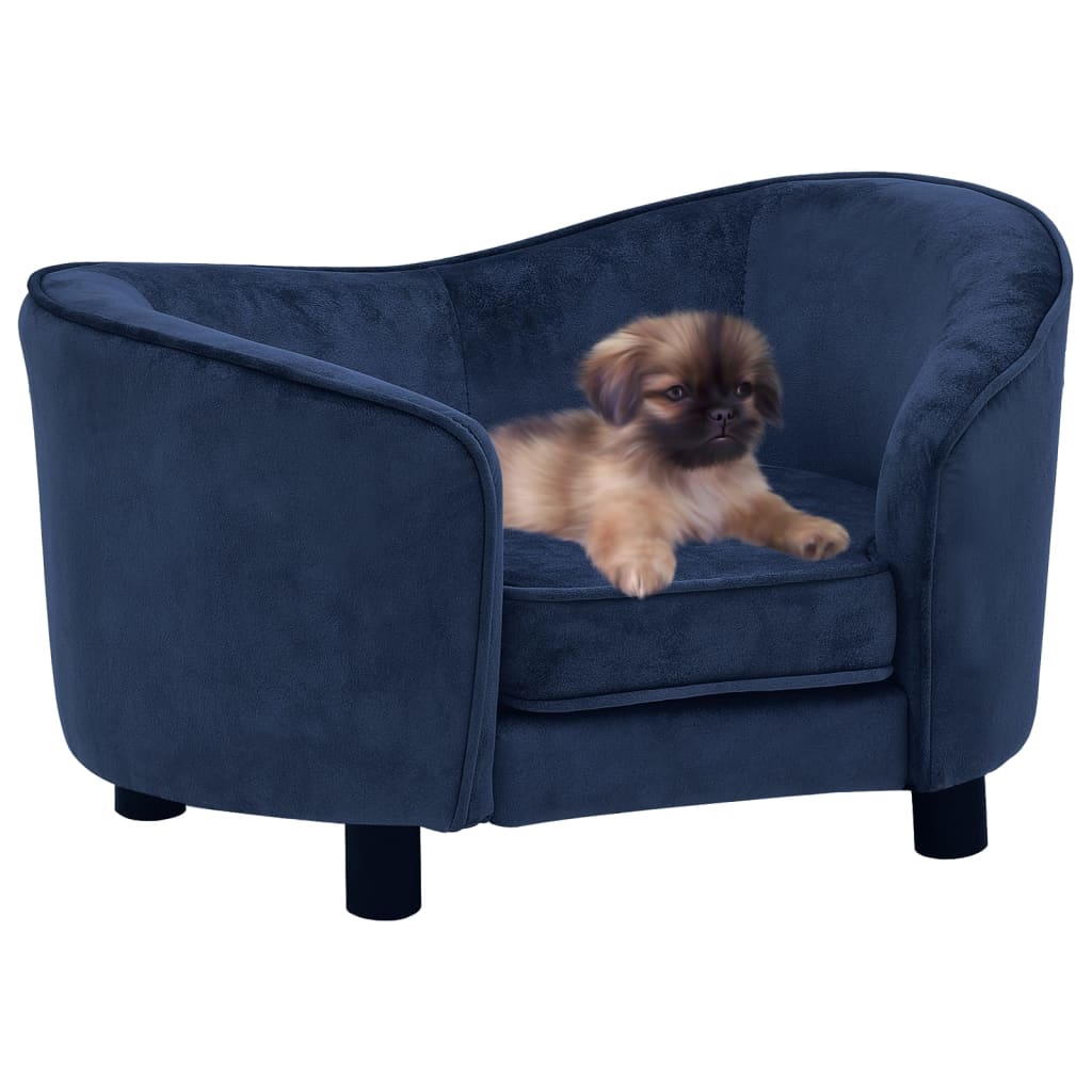 Vidaxl Dog Bank 69x49x40 cm Plüschblau