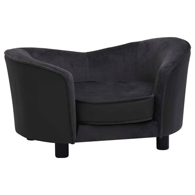 Vidaxl Hundebank 69x49x40 cm Pluche und künstliches Lederschwarz