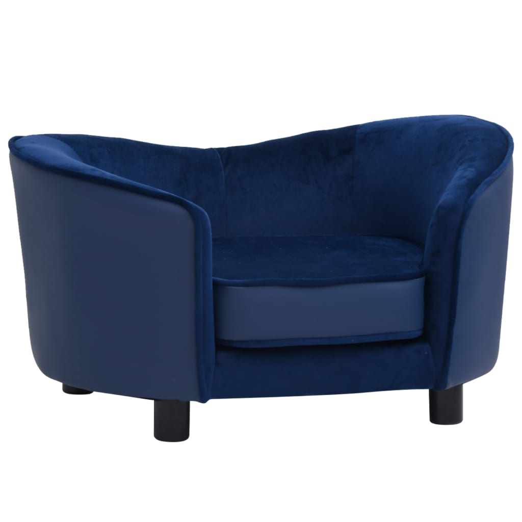 Vidaxl Hundebank 69x49x40 cm Pluche und künstliches Lederblau