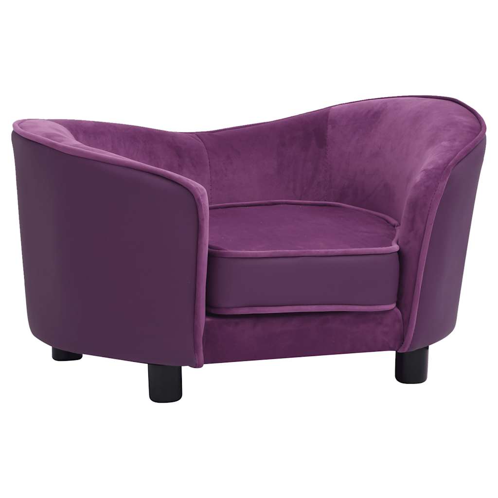 Vidaxl Hundebank 69x49x40 cm Pluche und künstliches Lederburgundrot
