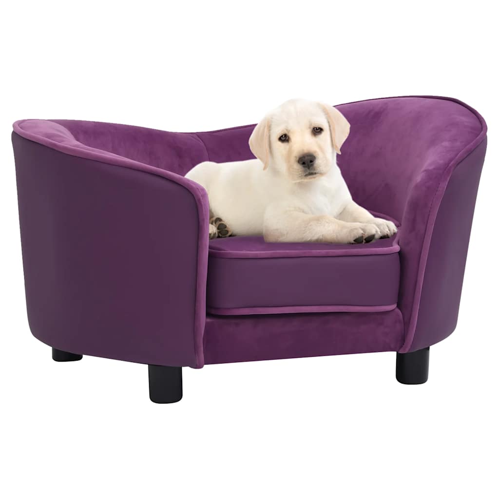 Vidaxl Hundebank 69x49x40 cm Pluche und künstliches Lederburgundrot
