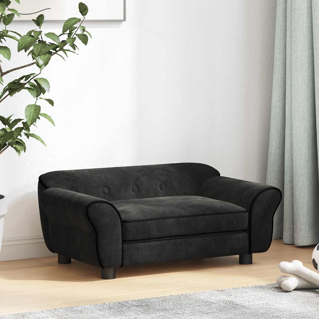 Vidaxl Dog Bank 72x45x30 cm Plüsch schwarz
