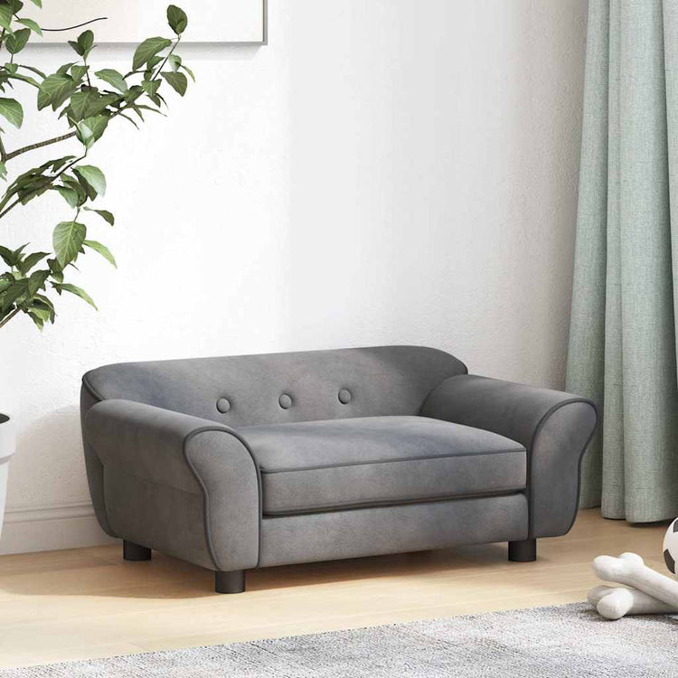 Vidaxl Hundebank 72x45x30 cm Plüsch dunkelgrau