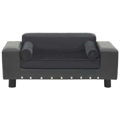 Vidaxl Hundebank 81x43x31 cm Plüsch und künstliches Leder dunkelgrau