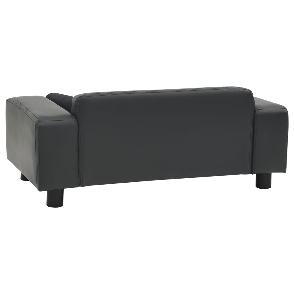 Vidaxl Hundebank 81x43x31 cm Plüsch und künstliches Leder dunkelgrau