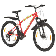 Vidaxl Mountainbike 21 Zahnräder 26 Zoll Räder 36 cm rot - afbeelding 2