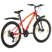 Vidaxl Mountainbike 21 Zahnräder 26 Zoll Räder 36 cm rot - afbeelding 3