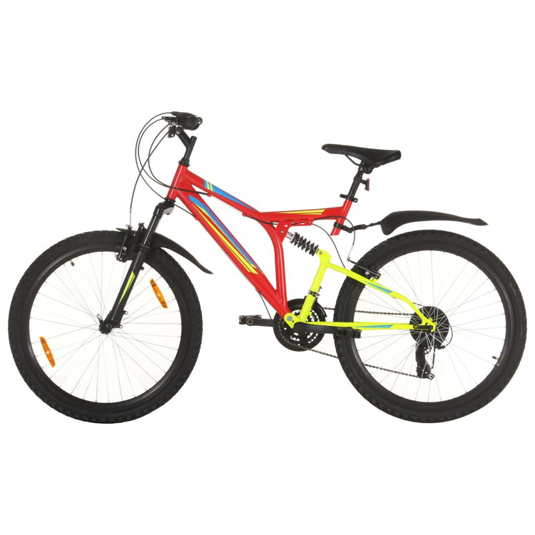 Vidaxl Mountainbike 21 Zahnräder 26 Zoll Räder 49 cm Rot