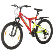 Vidaxl Mountainbike 21 Zahnräder 26 Zoll Räder 49 cm Rot - afbeelding 2
